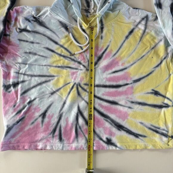Sunset Glow Tie Dye Crop Hoodie Sweatshirt Size L Twisted Lemon - Picture 8 of 10